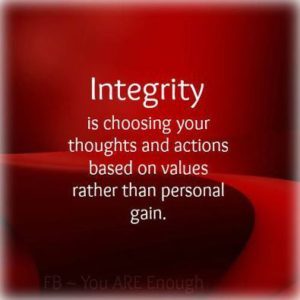 Personal Integrity holds our American society together