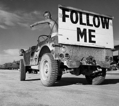 follow me in army jeep