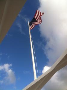 American flag in hawaii