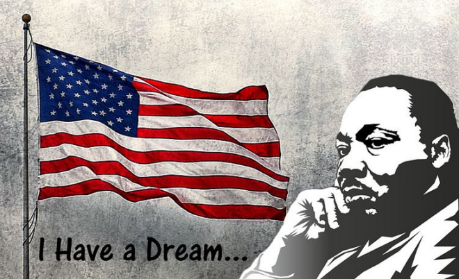 I have a dream, American Flag, Martin Luther King, Civil rights