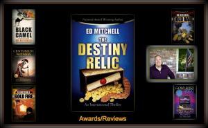 The book The Destiny Relic and surrounding prior and after books by author Ed Mitchell