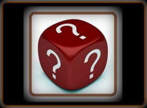 Dice with question marks for FAQ